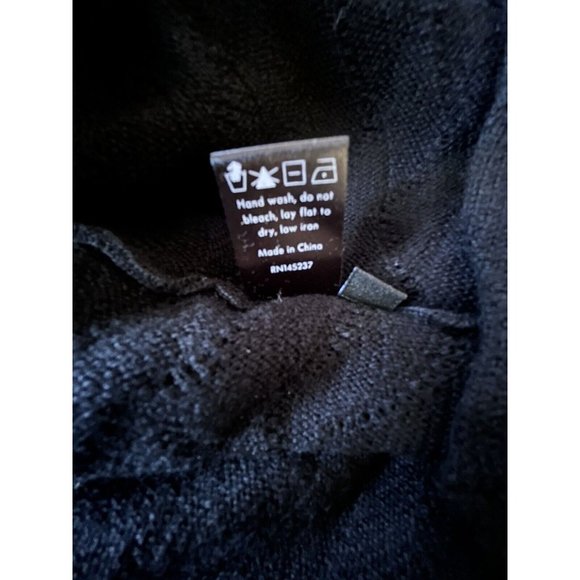 CO Collections Scallop Open Knit Flared Sleeves Turtleneck Sweater Wool Blend XS - Picture 8 of 8